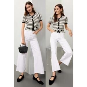 Joe's Jeans Mia White Wide Leg Flare Jeans